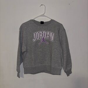 Jordan Gray Sweatshirt with Lavender Logo